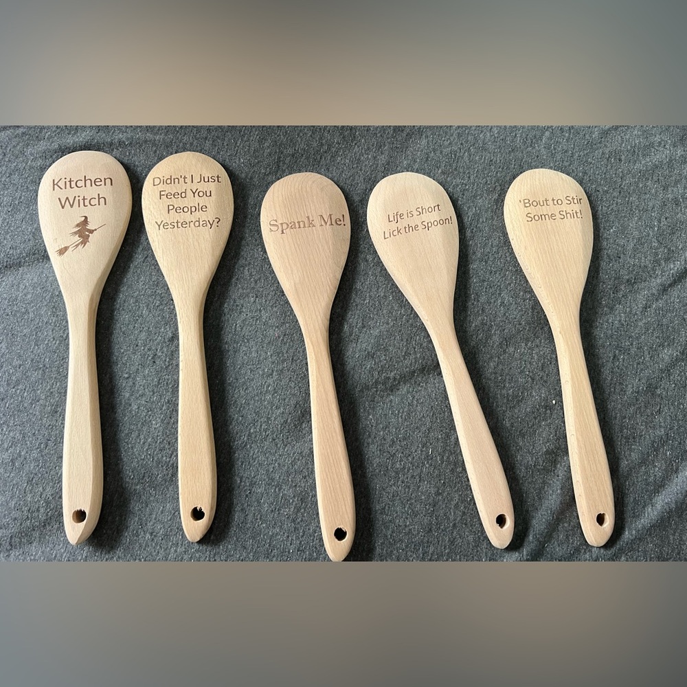 Engraved Wooden Kitchen Spoon